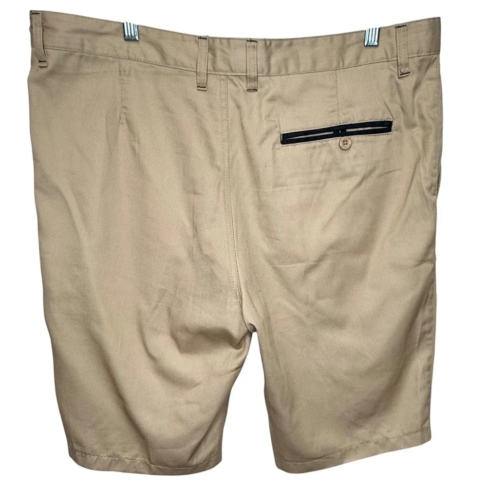 AQUASURF Chino Shorts Mens Sz 36 Tan Khaki‎ Contrast Trim Twill Preppy Vacation